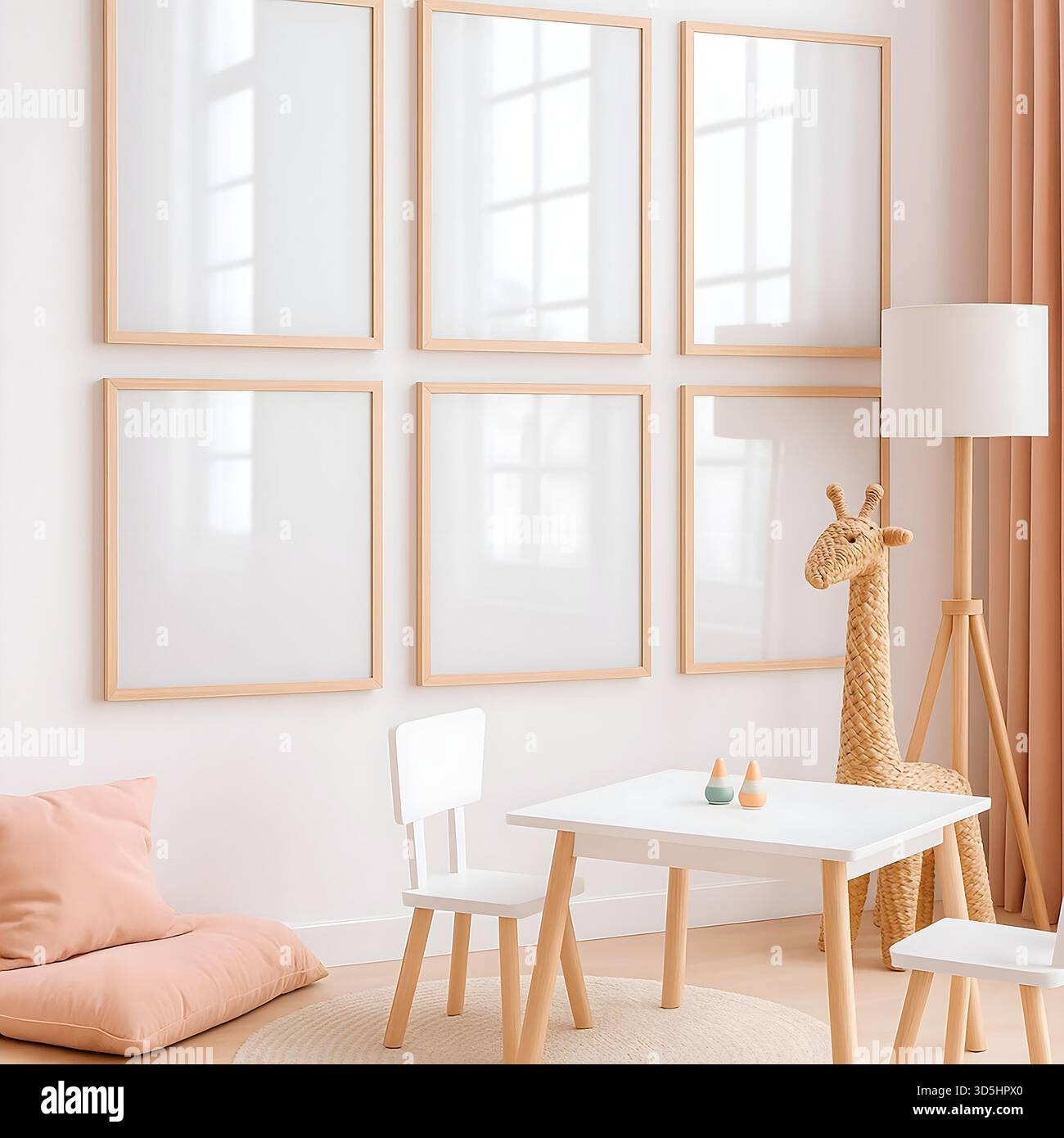 Cornice Mockup Wall Art – modello minimalista per l'arredamento delle camere Foto Stock