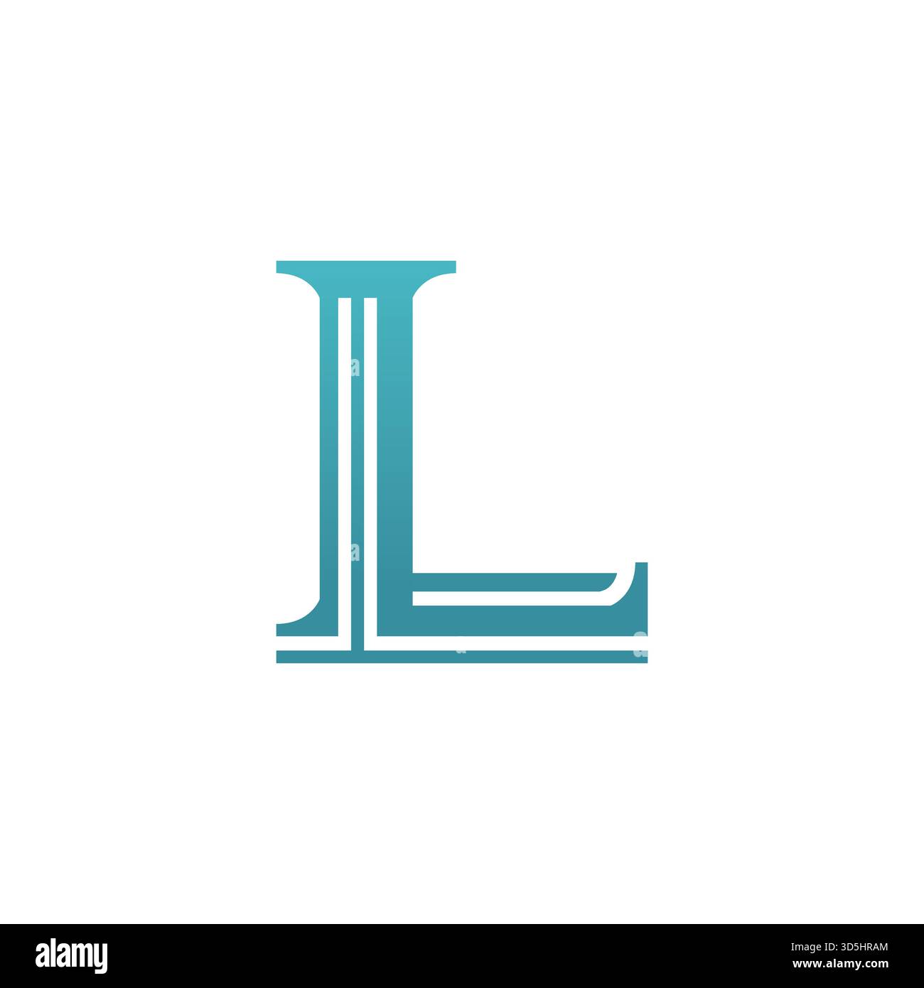 Elegante design con logo L Letter e linee moderne. Adatto per il branding personale, l'identità aziendale o progetti creativi digitali. Illustrazione Vettoriale
