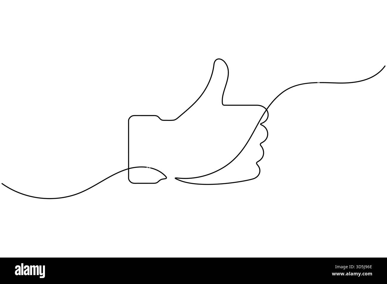 La mano consente di disegnare linee continue simili a quelle minimaliste della mano Illustrazione Vettoriale