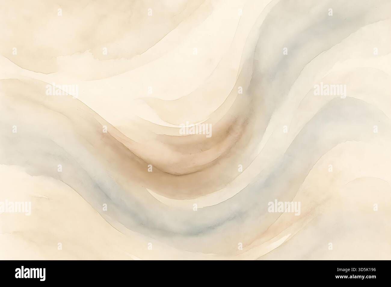 Sfondo acquerello astratto neutro morbido – texture artistica minimale beige Foto Stock