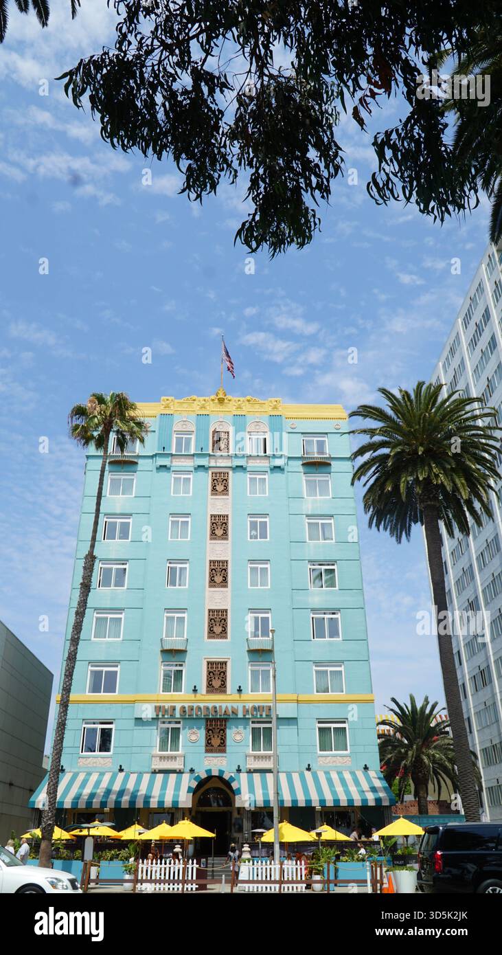 Storico edificio in stile Art Deco Georgian Hotel a Santa Monica, California Foto Stock