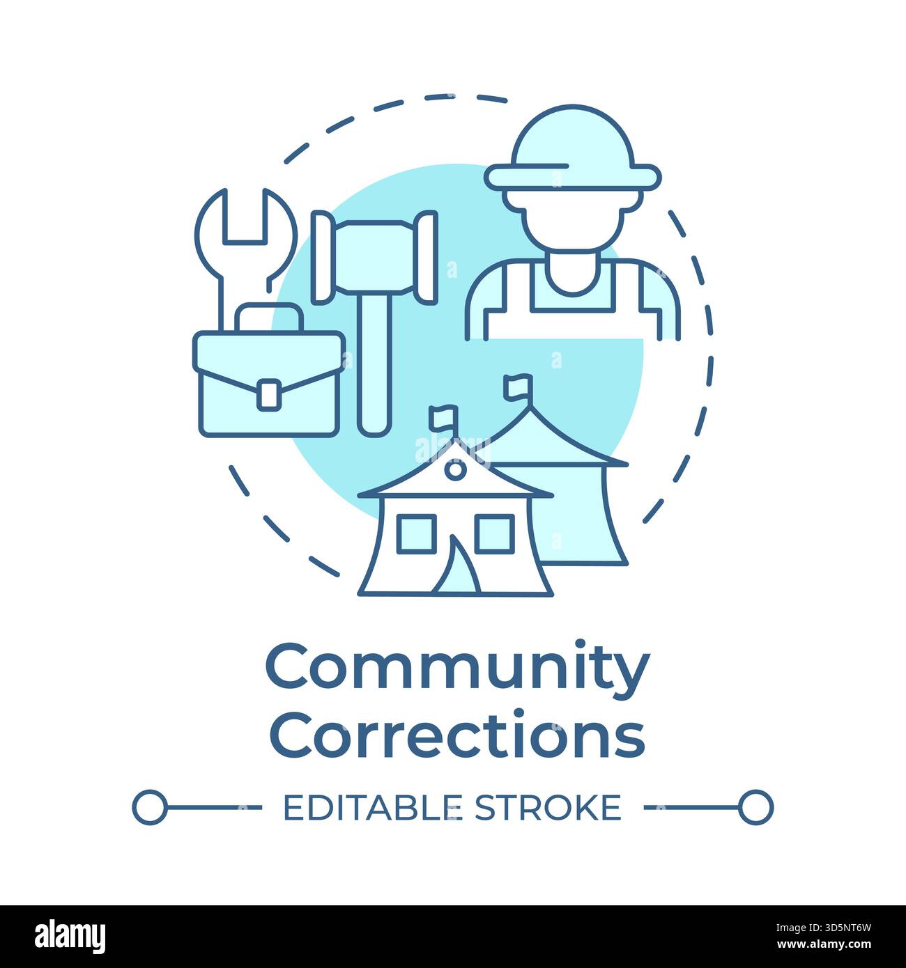Icona Concept blu soft Corrections (correzioni comunità) Illustrazione Vettoriale
