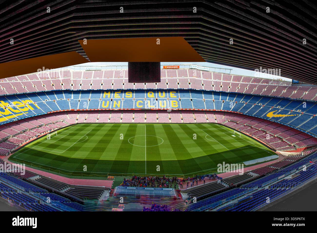 Interni del Barcelona Camp Nou FC Foto Stock