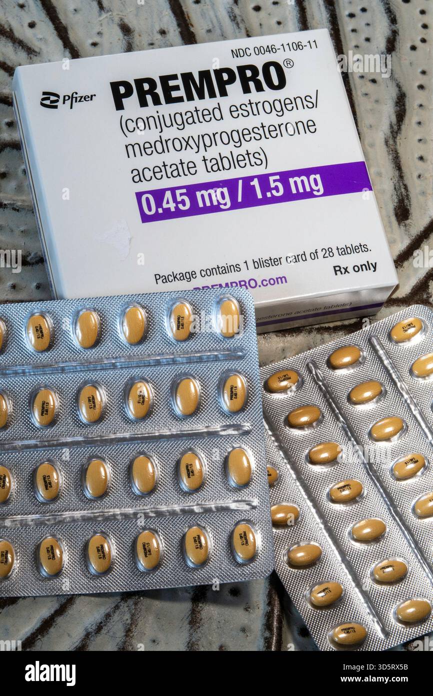 Prempro è un medicinale per la terapia ormonale sostitutiva sicuro e collaudato, 2025, Stati Uniti Foto Stock
