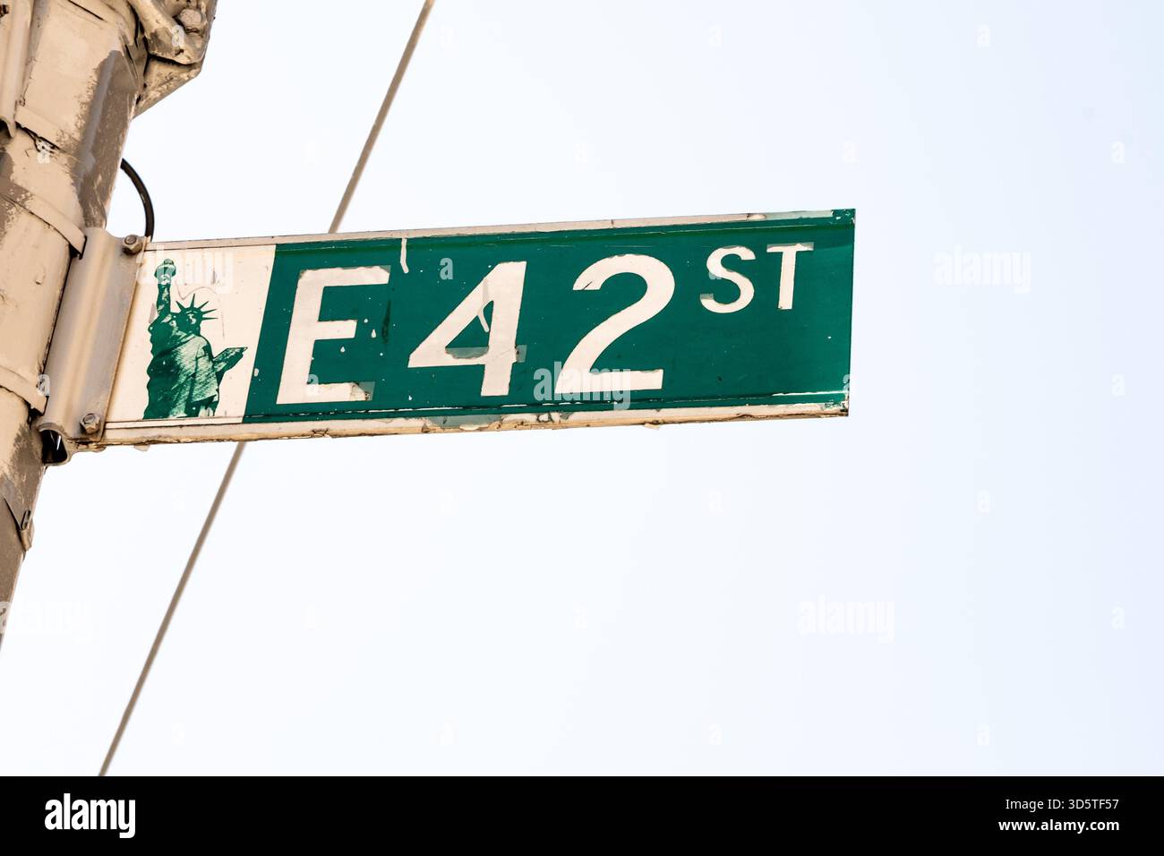 Una vista della targa della 42a strada a New York Foto Stock