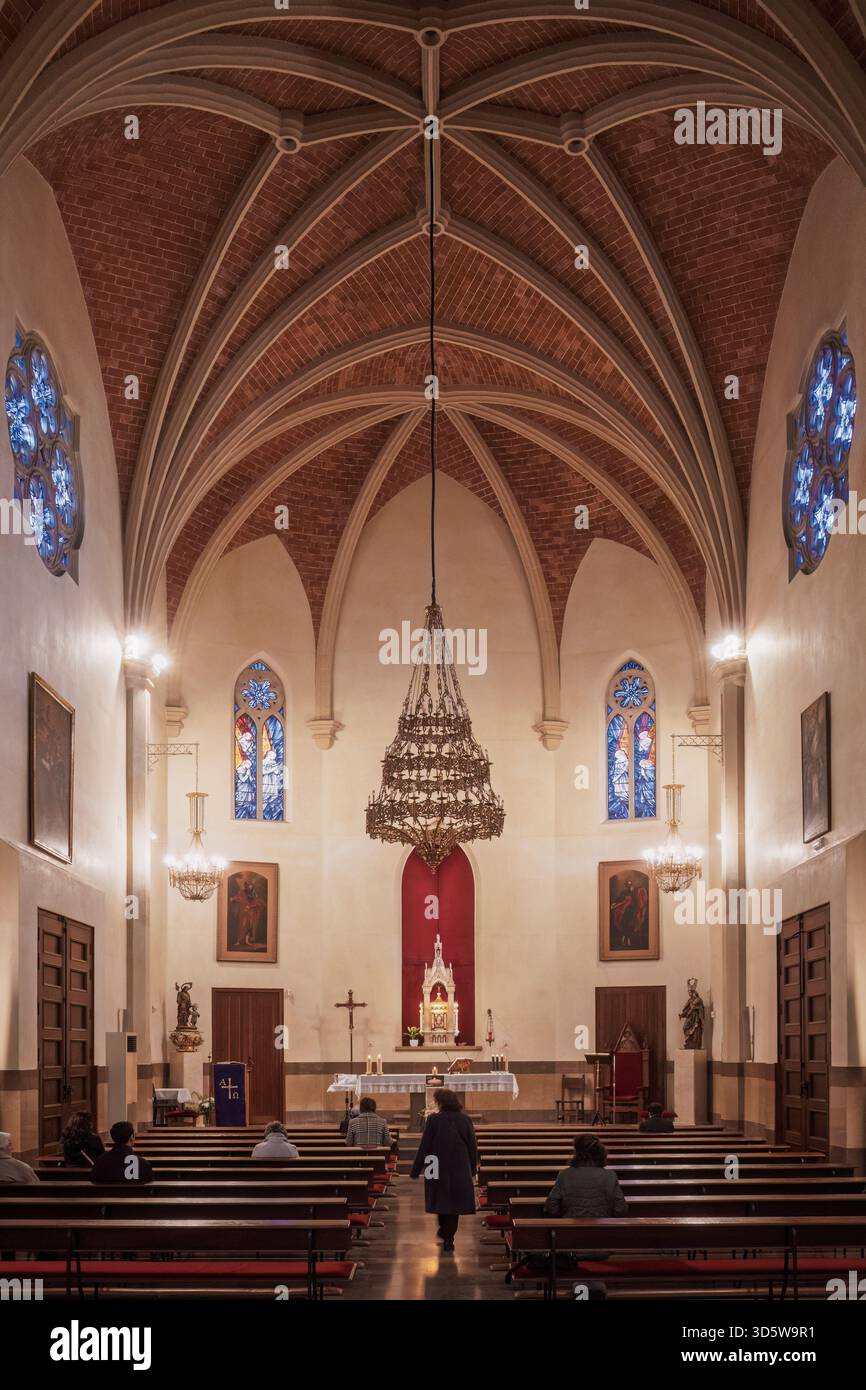 Co-Cattedrale di Santa María o Chiesa di Santa María la Mayor, gotico valenciano e tempio neogotico, Castellón de la Plana, Spagna, Europa. Foto Stock