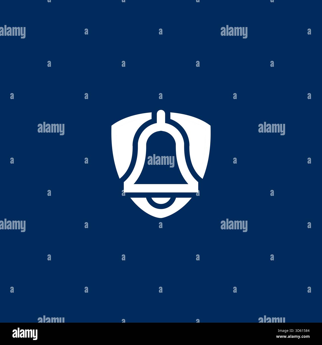 vettore di design del logo della campana dello scudo Illustrazione Vettoriale