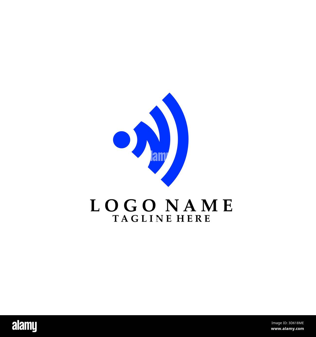 Logo Letter N wifi vettoriale Illustrazione Vettoriale