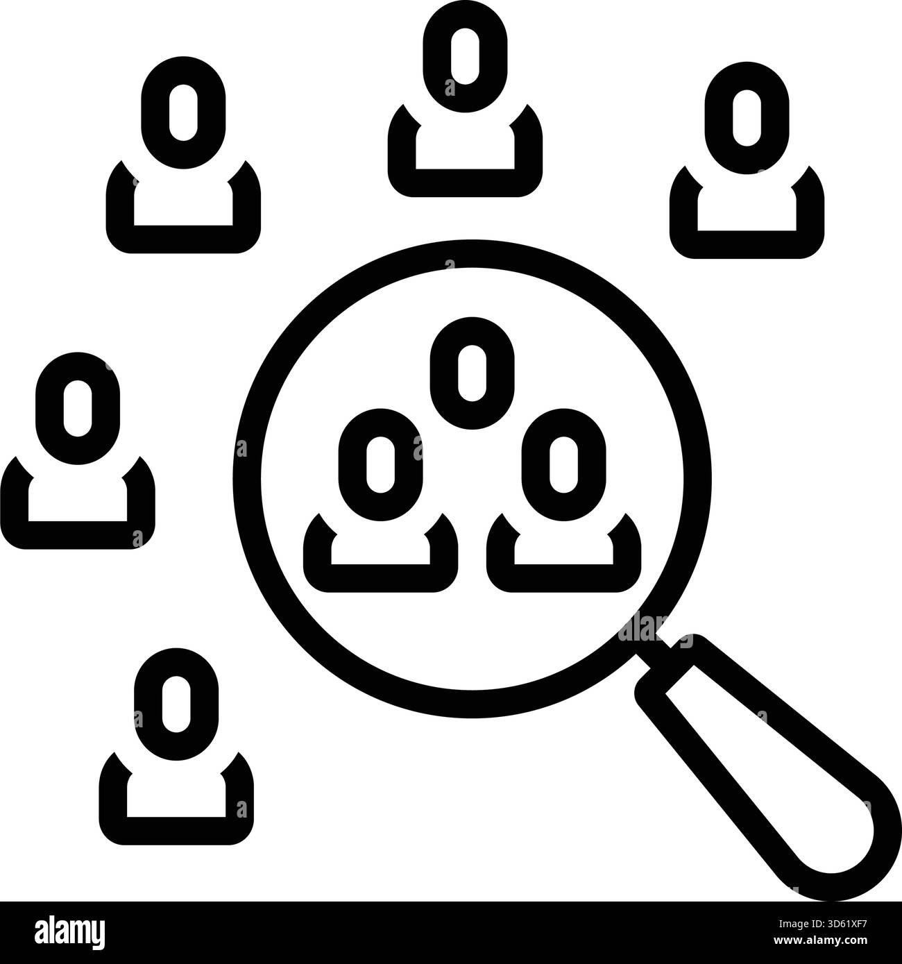 Icona per segmentazione del mercato, mercato Illustrazione Vettoriale