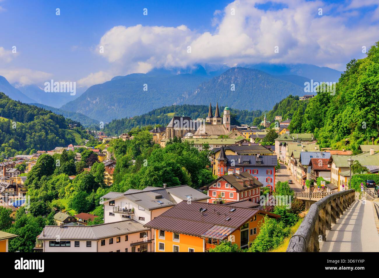 Berchtesgaden, Baviera, Germania. Immagine della città bavarese di Berchtesgaden. Foto Stock