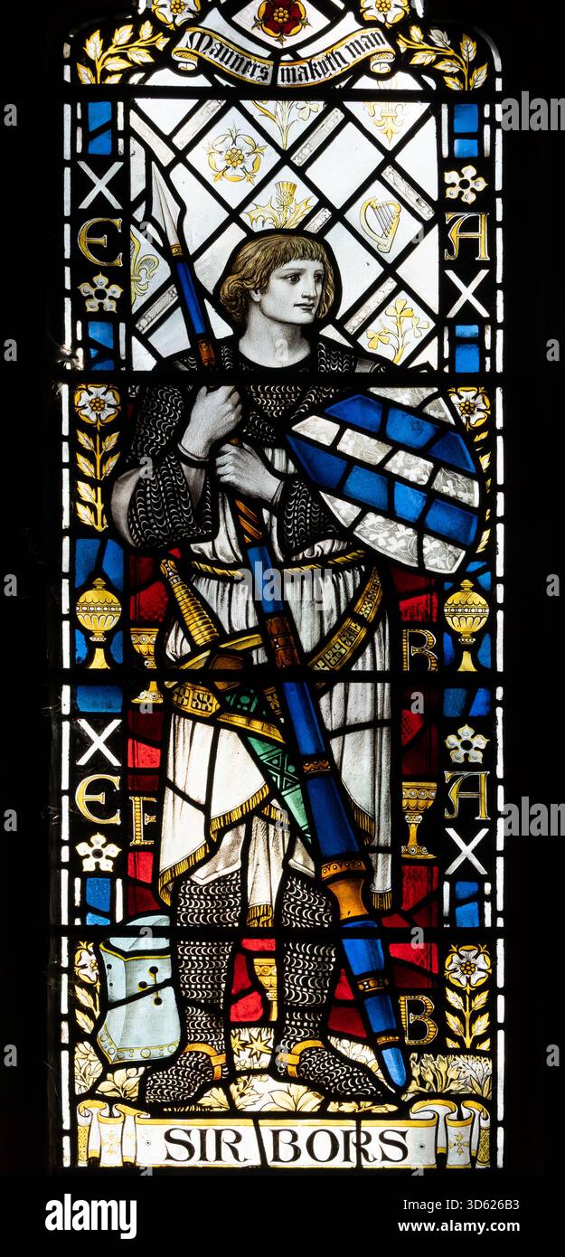 Sir Bors, St. Mary the Virgin Church, Farthingstone, Northamptonshire, Inghilterra, Regno Unito Foto Stock