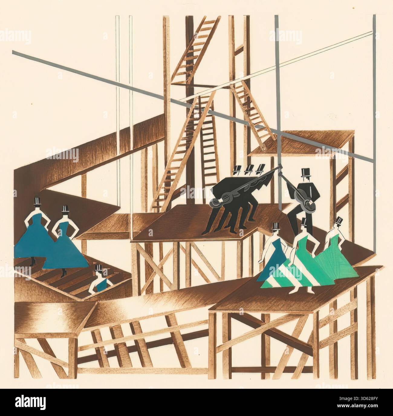 Design scenico dal portfolio Dcors de Thtre, 1930 di Alexandra Exter Illustrazione Vettoriale