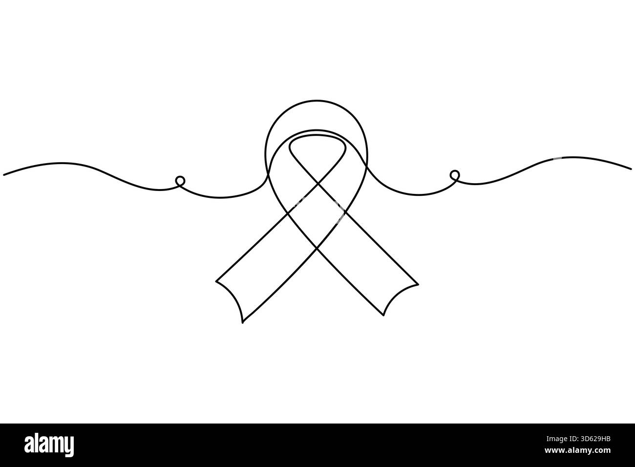 Nastro di sensibilizzazione design minimale di una linea isolato su bianco Illustrazione Vettoriale