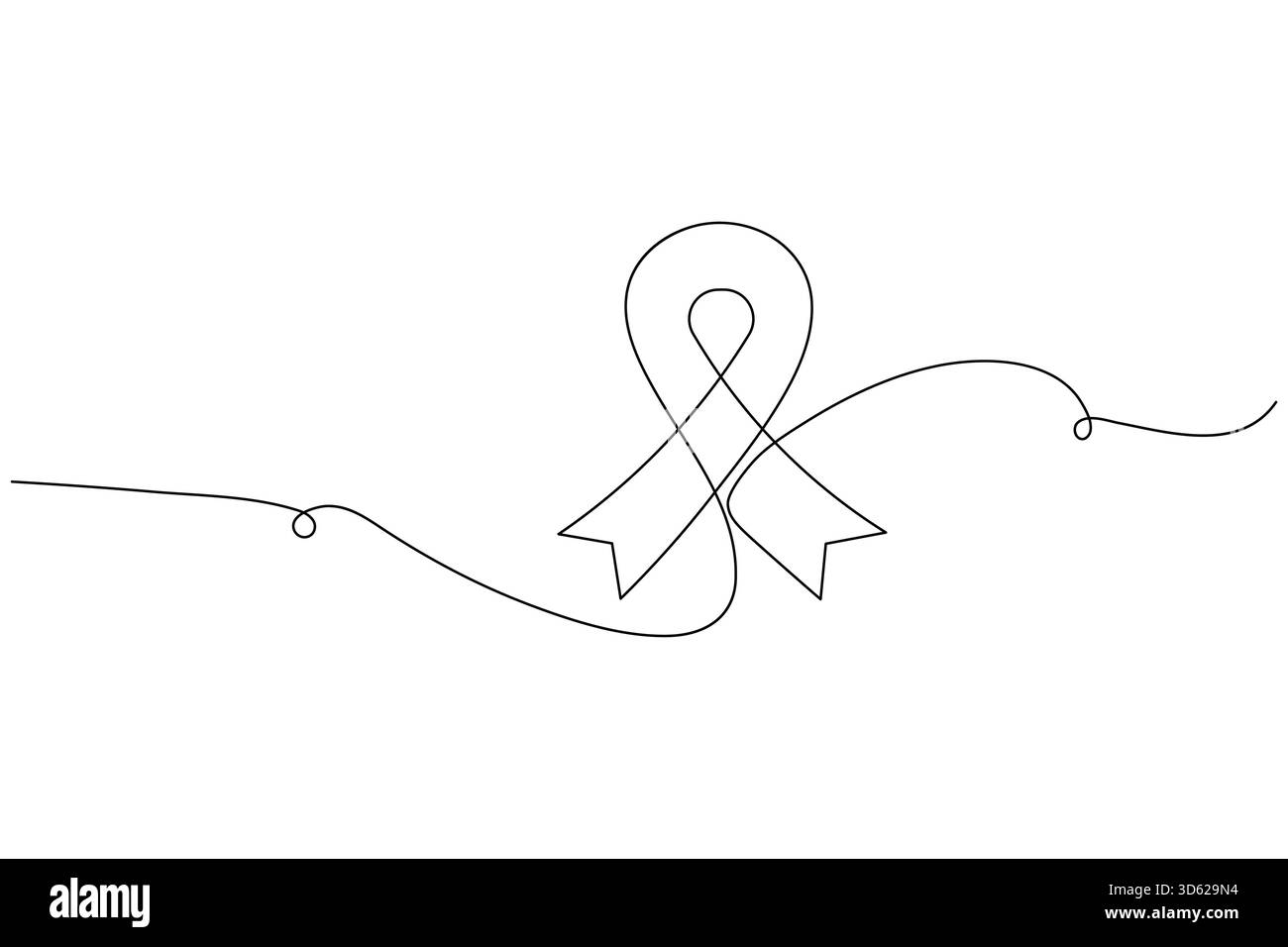 Nastro di sensibilizzazione design minimale di una linea isolato su bianco Illustrazione Vettoriale