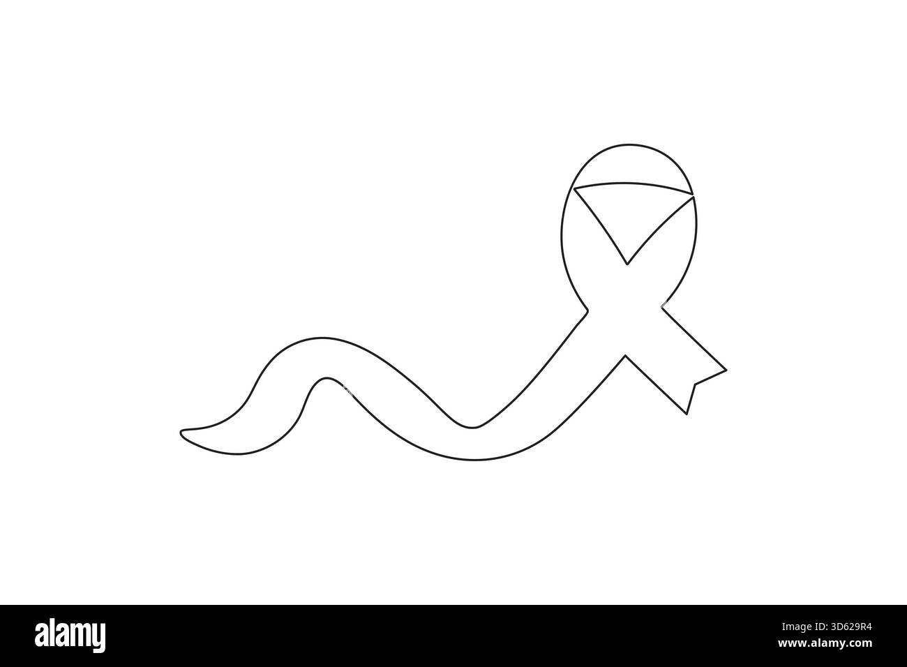 Nastro di sensibilizzazione design minimale di una linea isolato su bianco Illustrazione Vettoriale