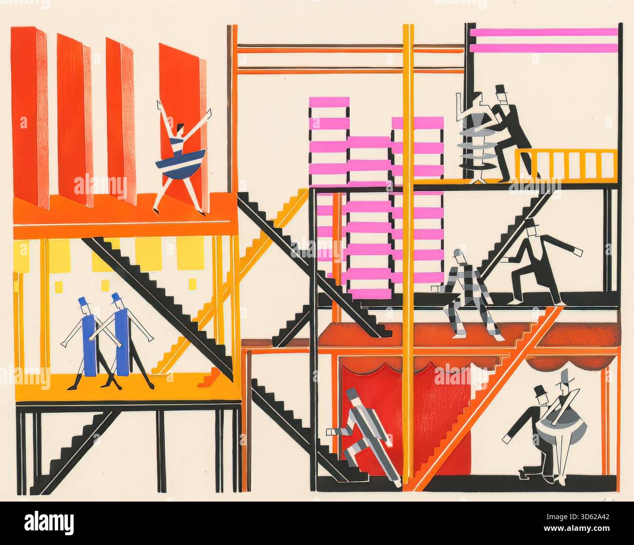 Design scenico dal portfolio Dcors de Thtre, 1930 di Alexandra Exter Illustrazione Vettoriale