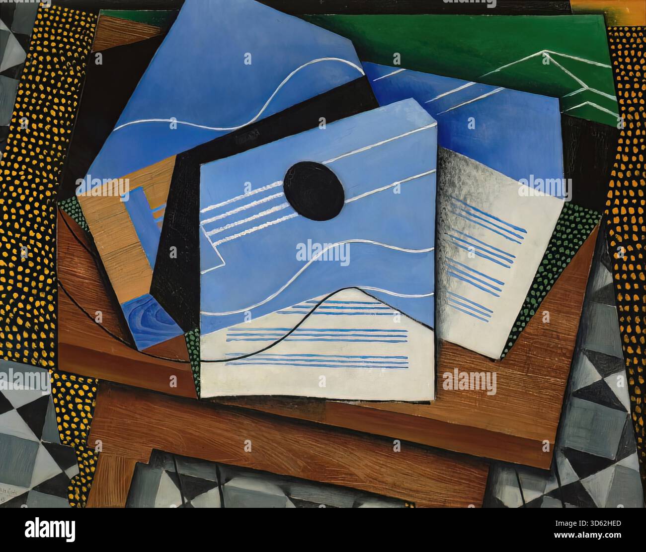 Chitarra su un tavolo, 1915 di Juan Gris Illustrazione Vettoriale