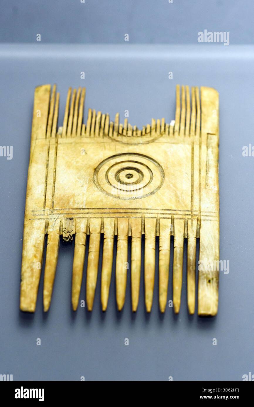 Pettine d'osso dal porto di Classe - vi - VII secolo d.C. - Museo della città e del territorio - Ravenna, Italia Foto Stock