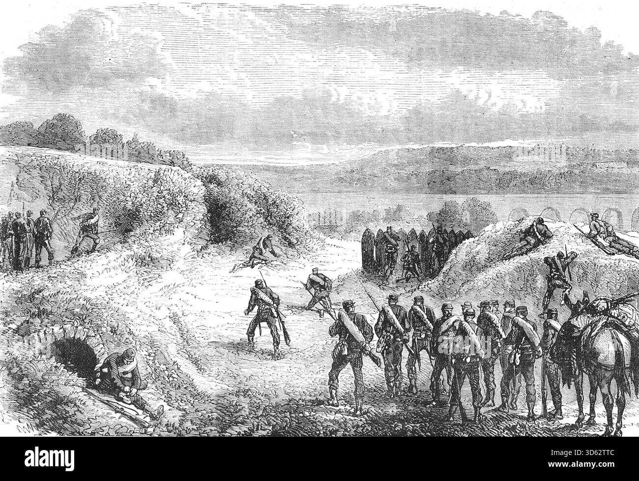 L'esercito francese sortì da Parigi durante l'assedio di Parigi, nella guerra franco-prussiana. Foto Stock