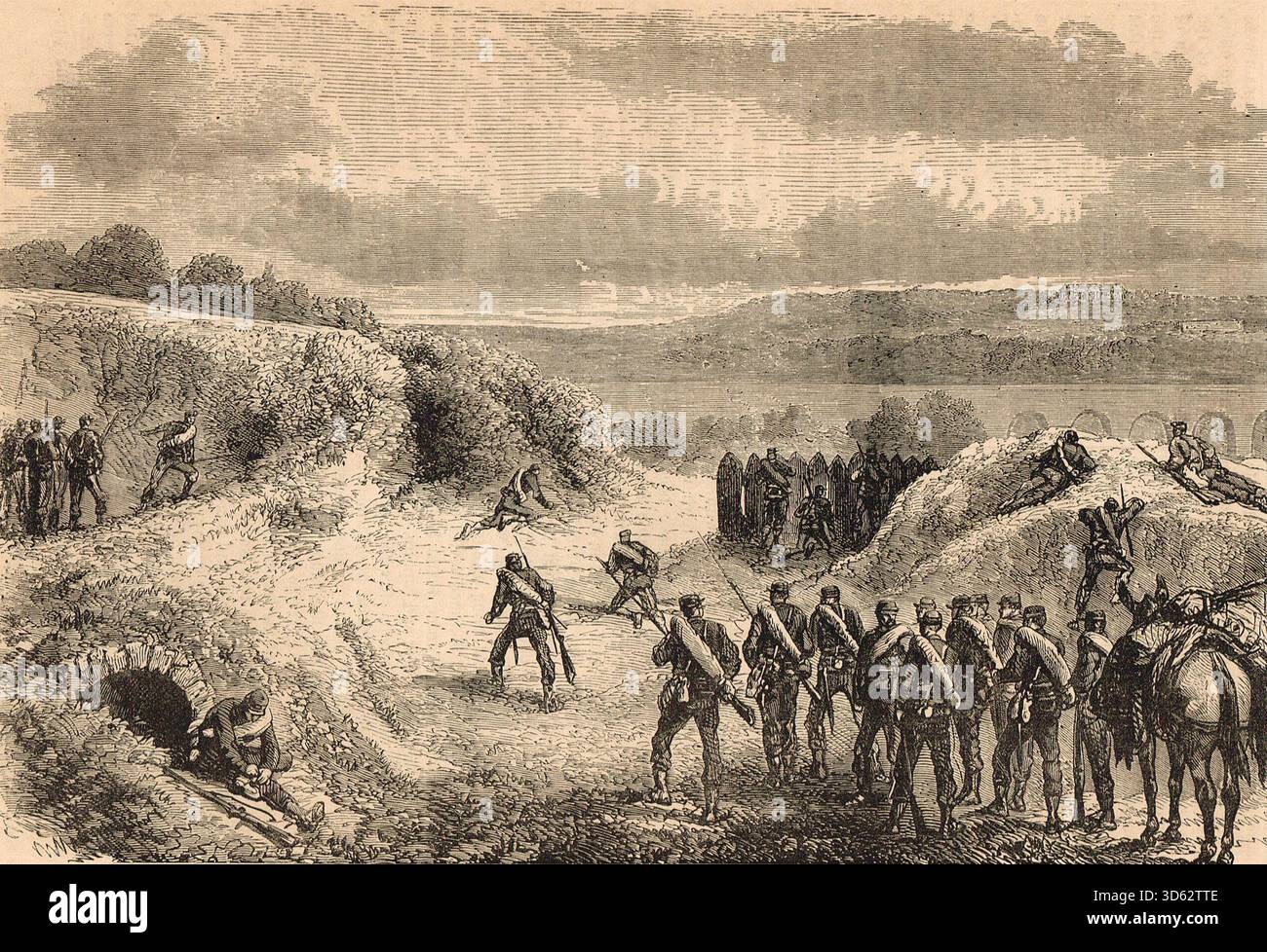 L'esercito francese sortì da Parigi durante l'assedio di Parigi, nella guerra franco-prussiana. Foto Stock