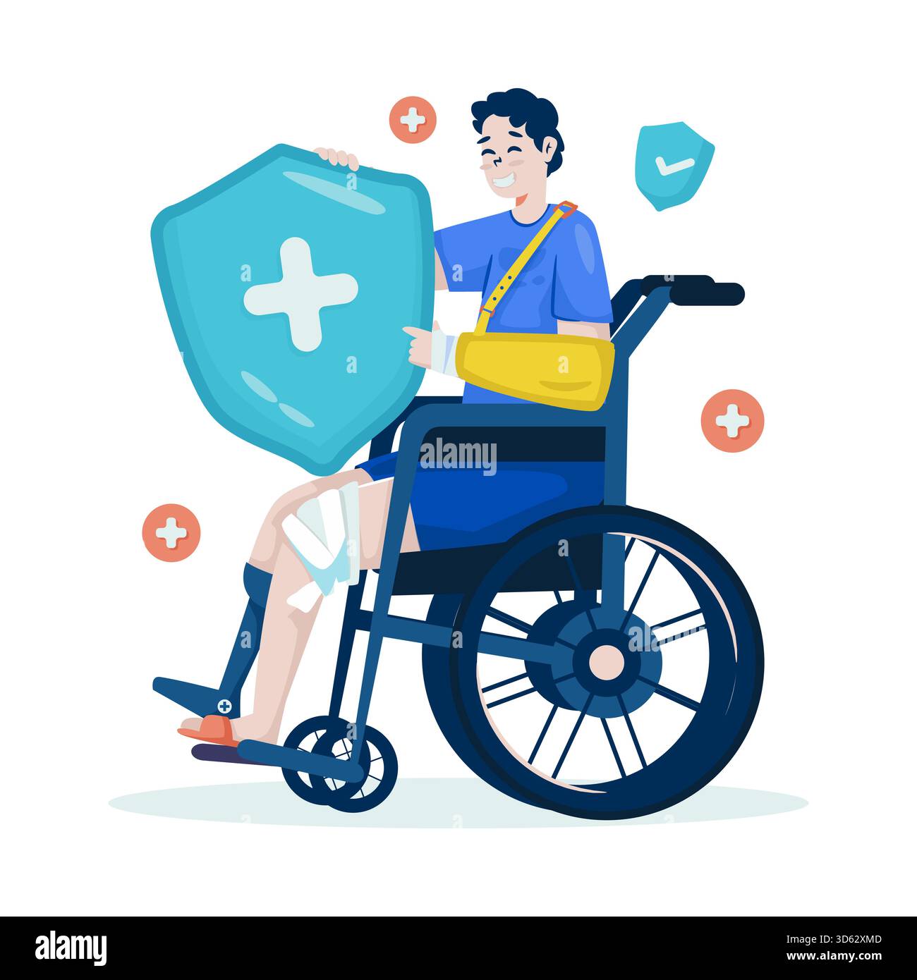 Illustrazione del vettore di protezione dell'assicurazione contro l'invalidità sanitaria Illustrazione Vettoriale