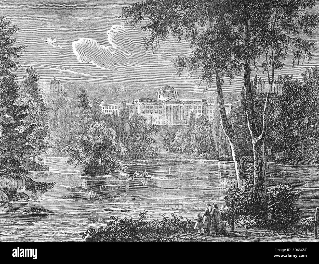 Schloss Wilhelmshöhe vicino a Kassel, Germania. Utilizzato per tenere prigioniero l'imperatore francese Napoleone III, dopo la sconfitta nella battaglia di Sedan durante la guerra franco-prussiana. Foto Stock