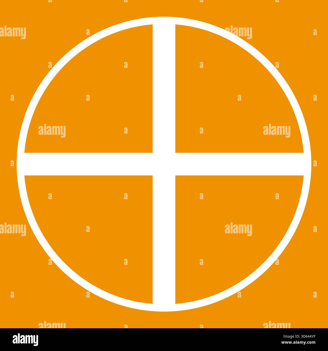 Toon Pangasinan Ethnic Flag - Bandiere culturale Pangasinan, Croce Bianca sul cerchio verde, simbolo Pangasinense di dominio pubblico Illustrazione Vettoriale