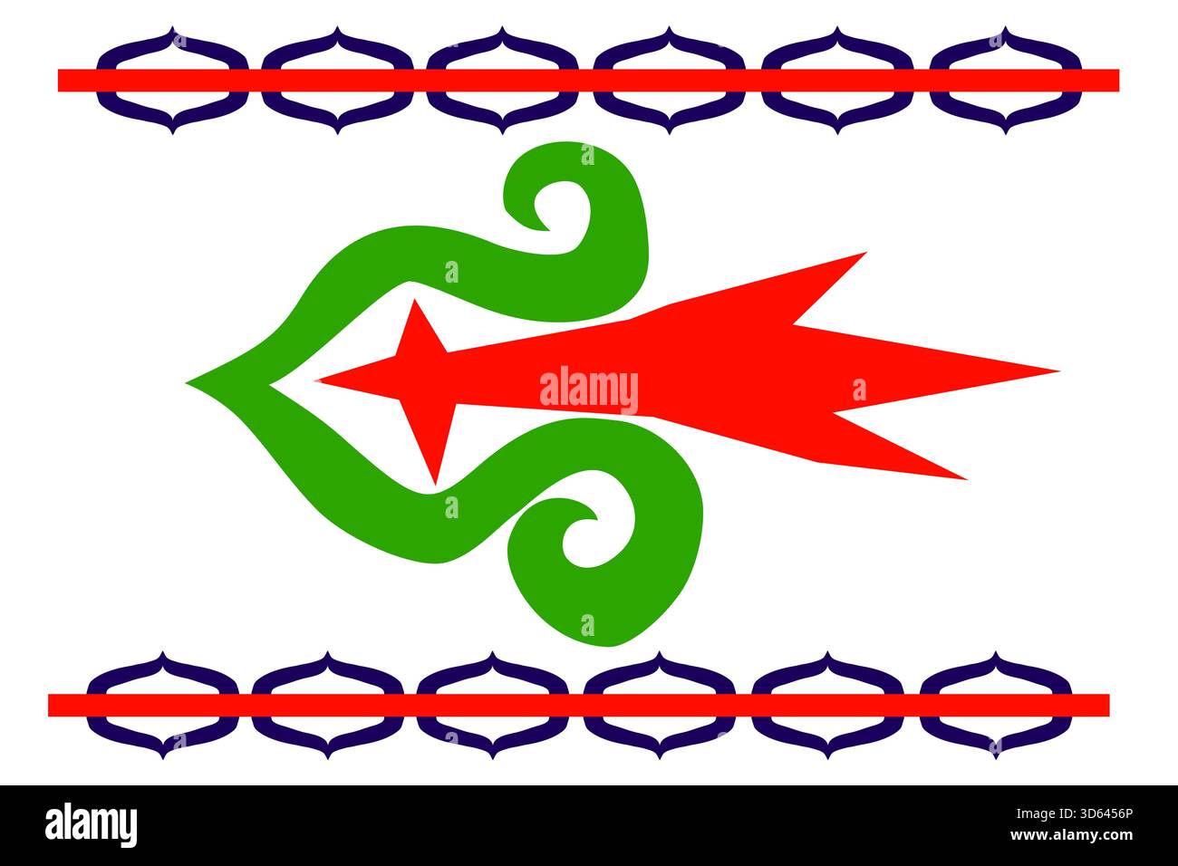 Bandiera di Sakhalin e Kuril Ainu - bandiera indigena, bandiera di identità etnica, popolo Ainu, Giappone settentrionale e Russia Illustrazione Vettoriale