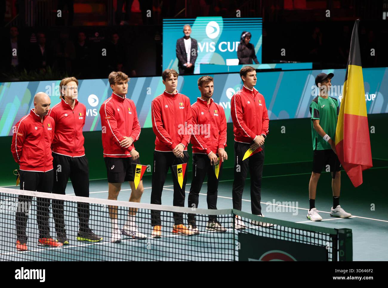 Bologna, Italia. 18 novembre 2025. Tennis, Coppa Davis Final 2025, squadra Belgio, Bologna, Italia, 18 novembre, 2025. foto felice Calabro' credito: Agenzia fotografica indipendente/Alamy Live News Foto Stock