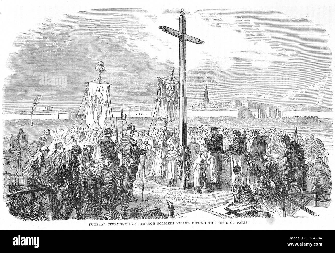 Cerimonia funebre dei soldati francesi uccisi durante l'assedio di Parigi nella guerra franco-prussiana Foto Stock