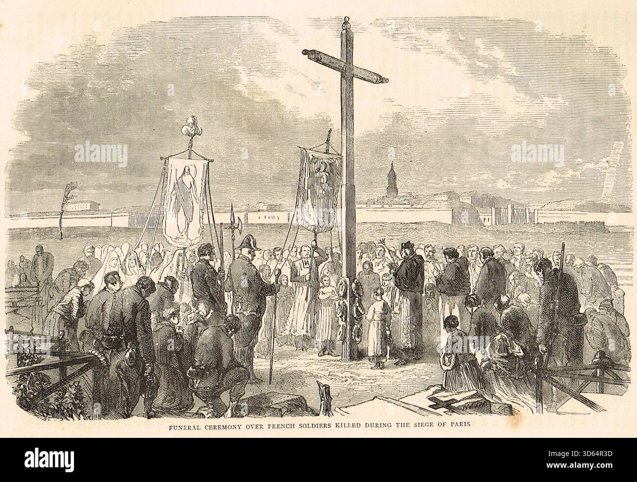 Cerimonia funebre dei soldati francesi uccisi durante l'assedio di Parigi nella guerra franco-prussiana Foto Stock