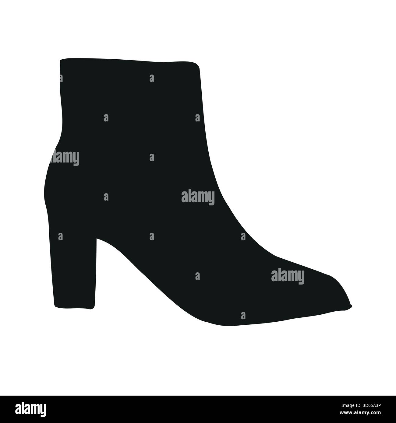 Silhouette stivaletto disegnata a mano Vector Illustrazione Vettoriale
