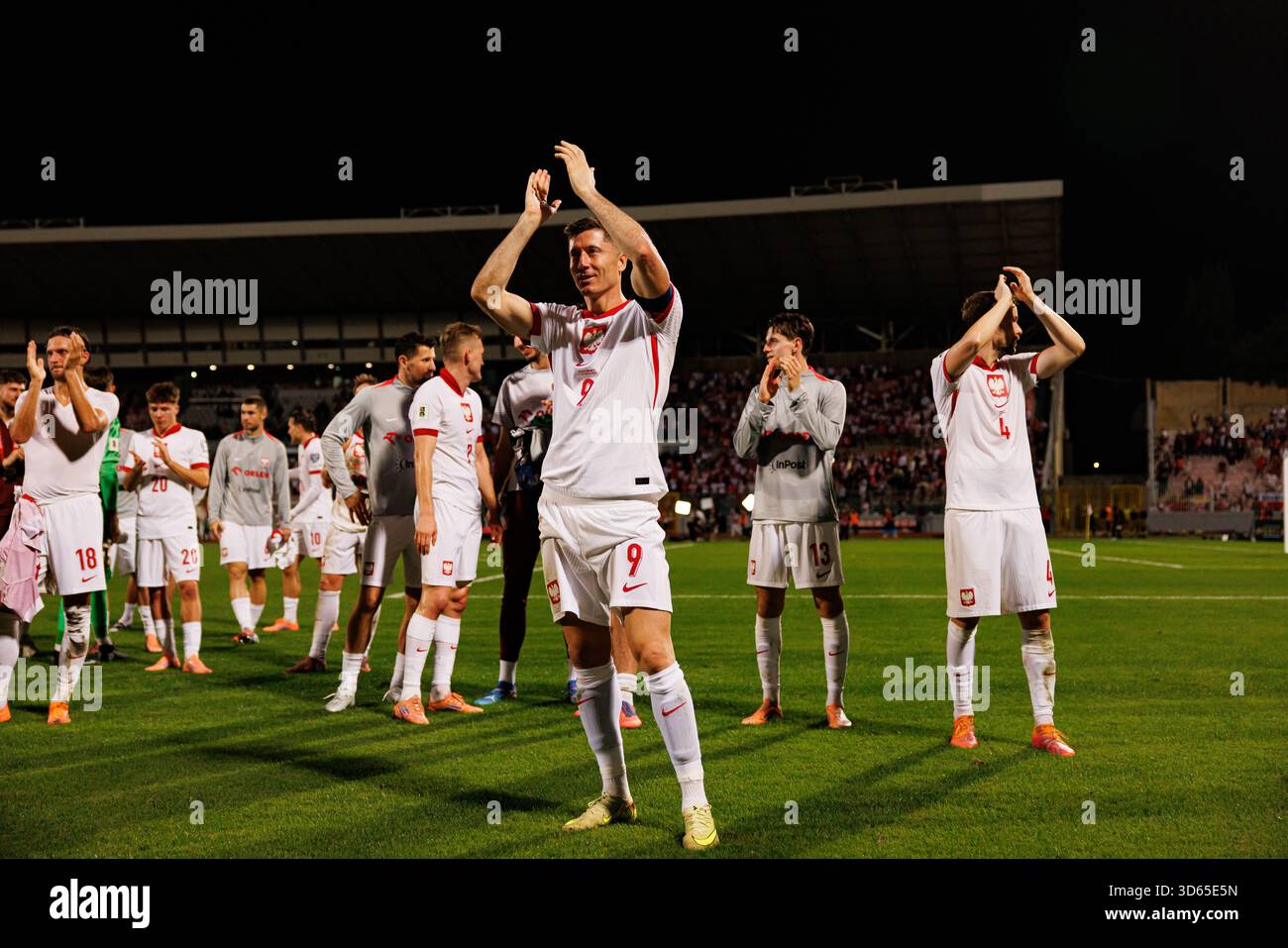 Robert Lewandowski visto durante la partita di qualificazione ai Mondiali 2026 tra le squadre nazionali di Malta e Polonia (Maciej Rogowski/Ball Raw Images) Foto Stock