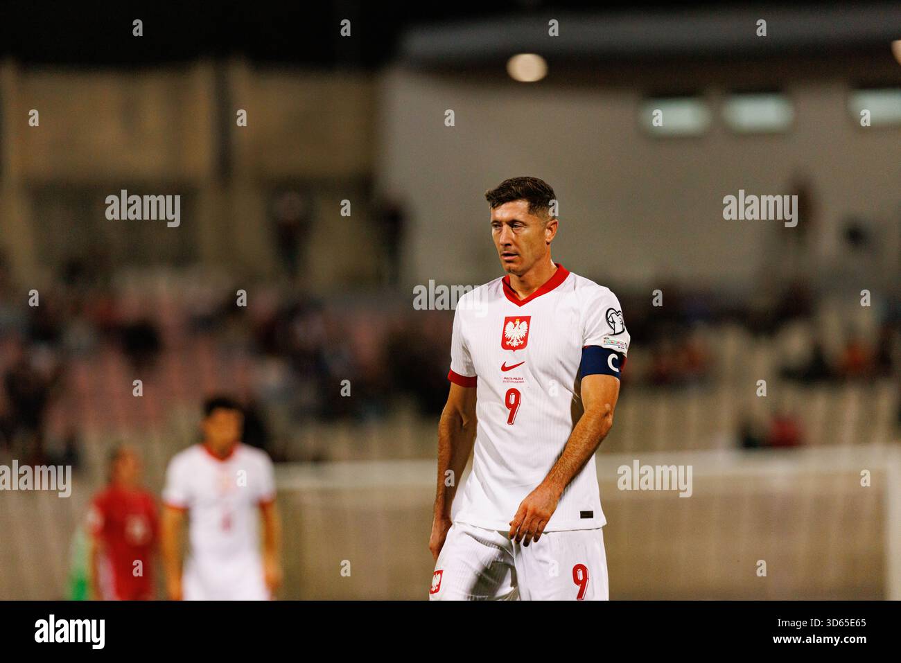 Robert Lewandowski visto durante la partita di qualificazione ai Mondiali 2026 tra le squadre nazionali di Malta e Polonia (Maciej Rogowski/Ball Raw Images) Foto Stock