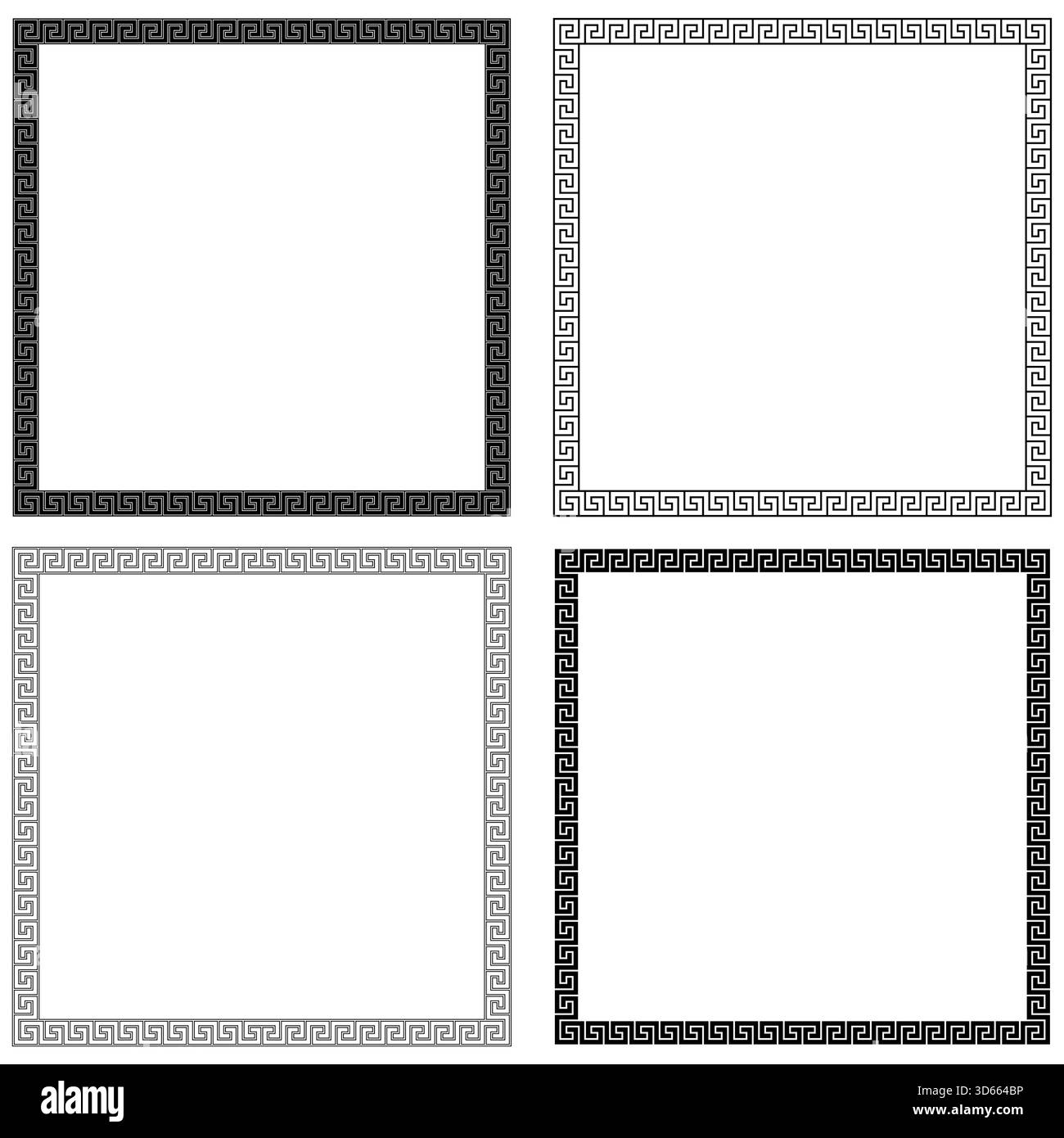 Cornice in stile greco antico, cornice in stile anfora greca Illustrazione Vettoriale