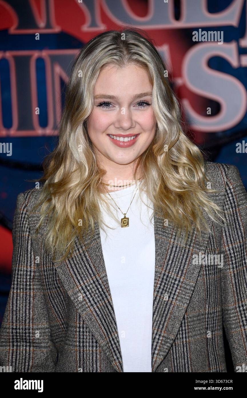 Chiara Tews beim fan Event zur 5. Staffel der Netflix-serie "Stranger Things" in Hangar 7 Tempelhof Airport. Berlino, 18.11.2025 Foto Stock