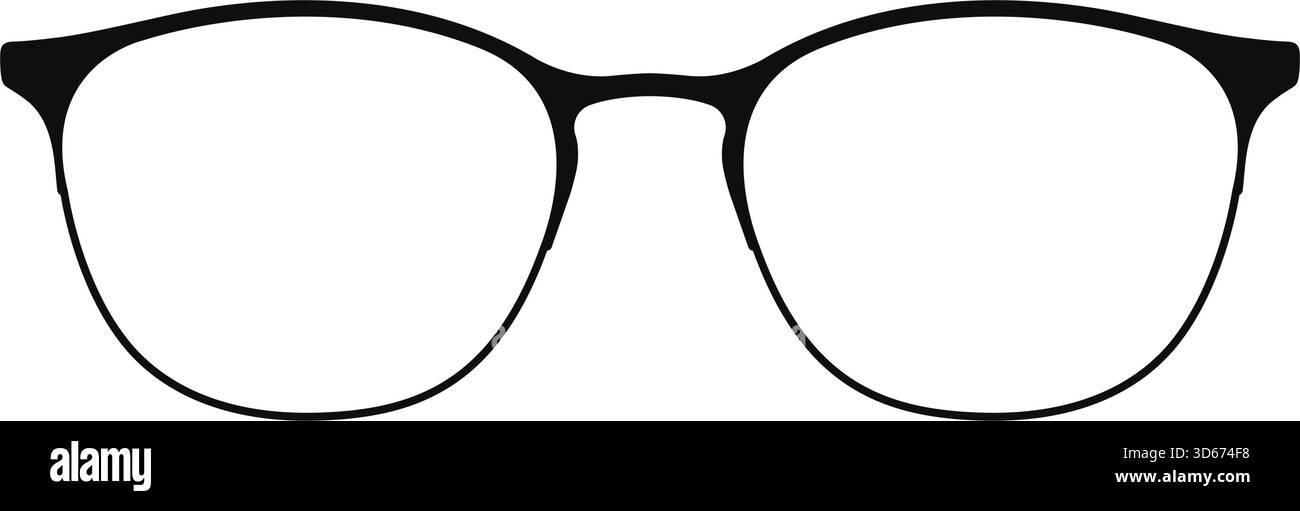 Illustrazione della montatura degli occhiali, degli occhiali, dell'icona degli occhiali su sfondo bianco. Progettazione grafica vettoriale Illustrazione Vettoriale