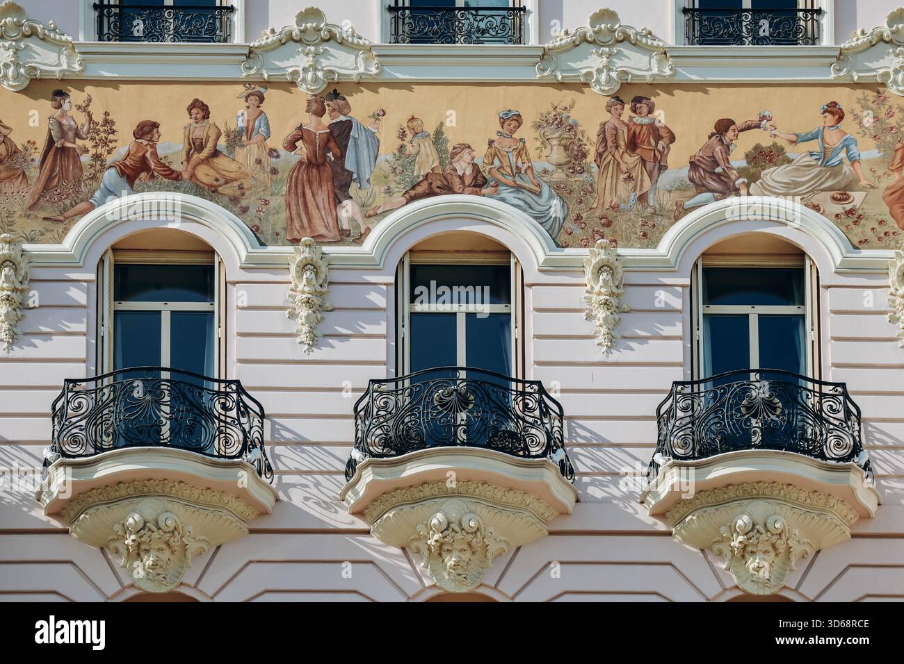 Monaco, Monaco - 14 maggio 2023: La splendida facciata dell'Hotel Hermitage di Monte Carlo Foto Stock