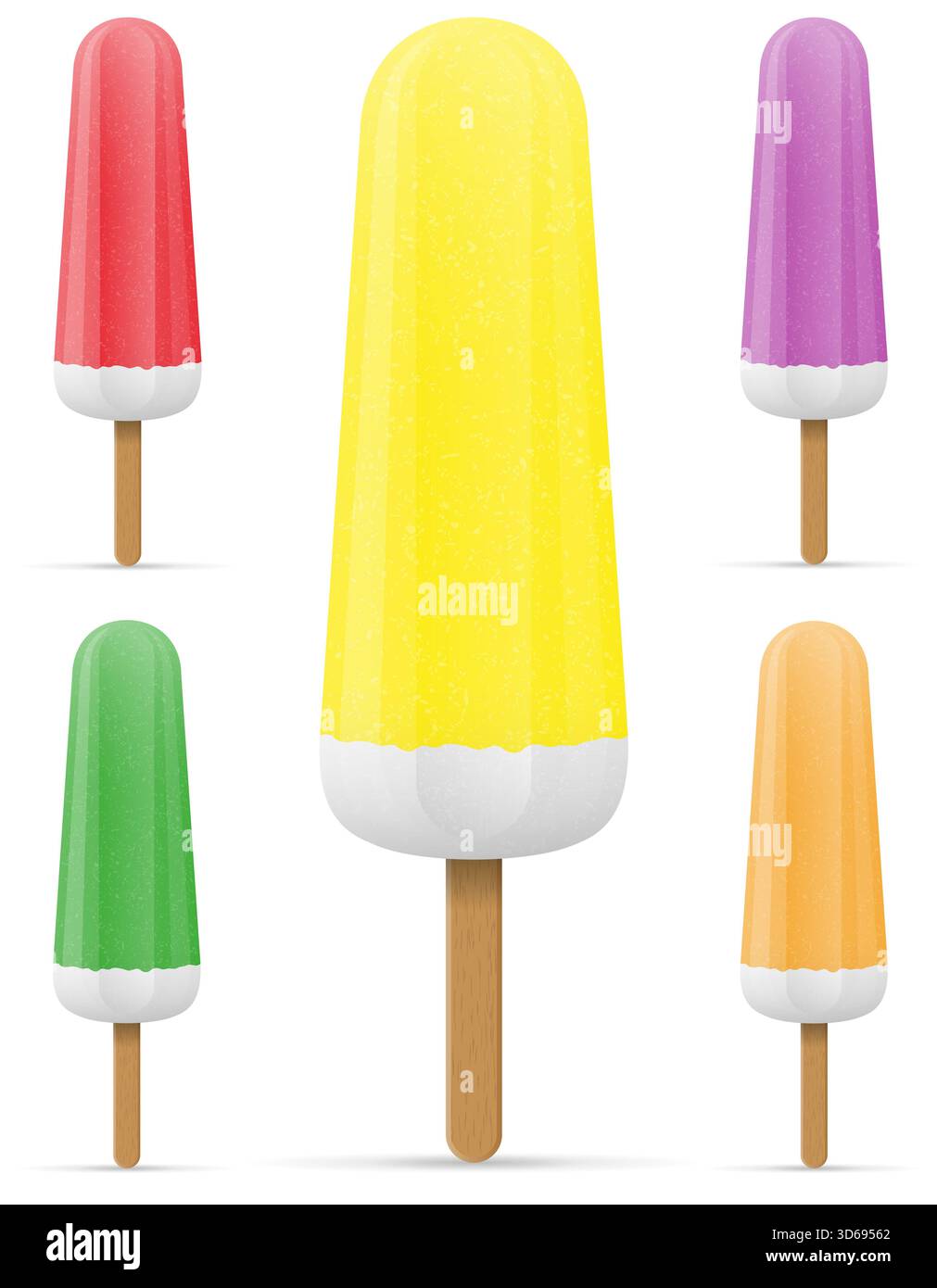 gelato succo congelato su cartoni animati con immagine vettoriale isolata su sfondo bianco Foto Stock