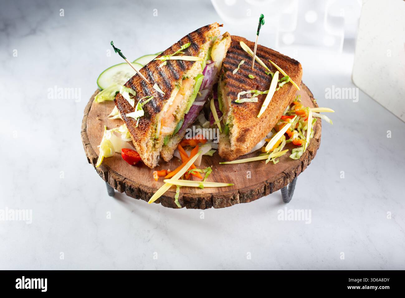 Vista di un panini in stile indiano. Foto Stock