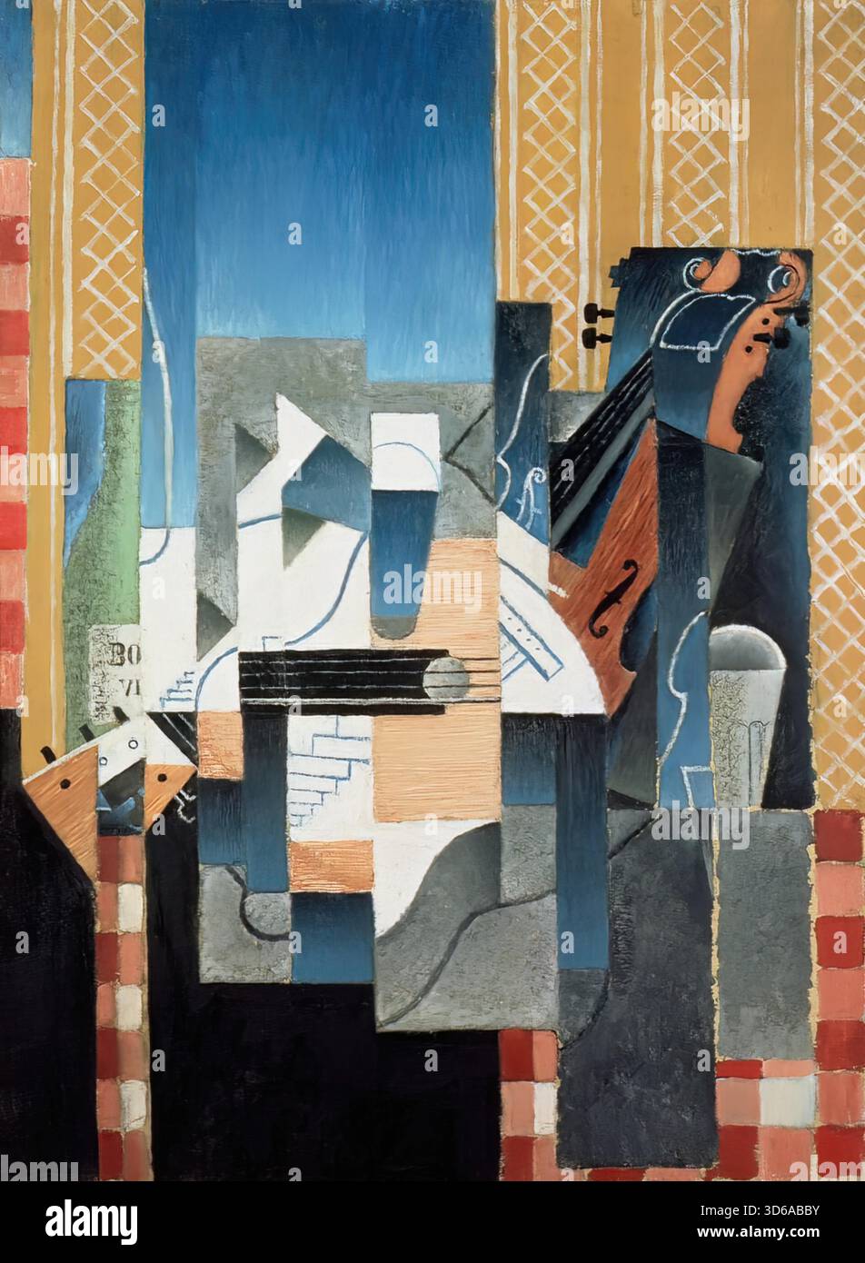 Natura morta con violino e chitarra, 1913 di Juan Gris Illustrazione Vettoriale