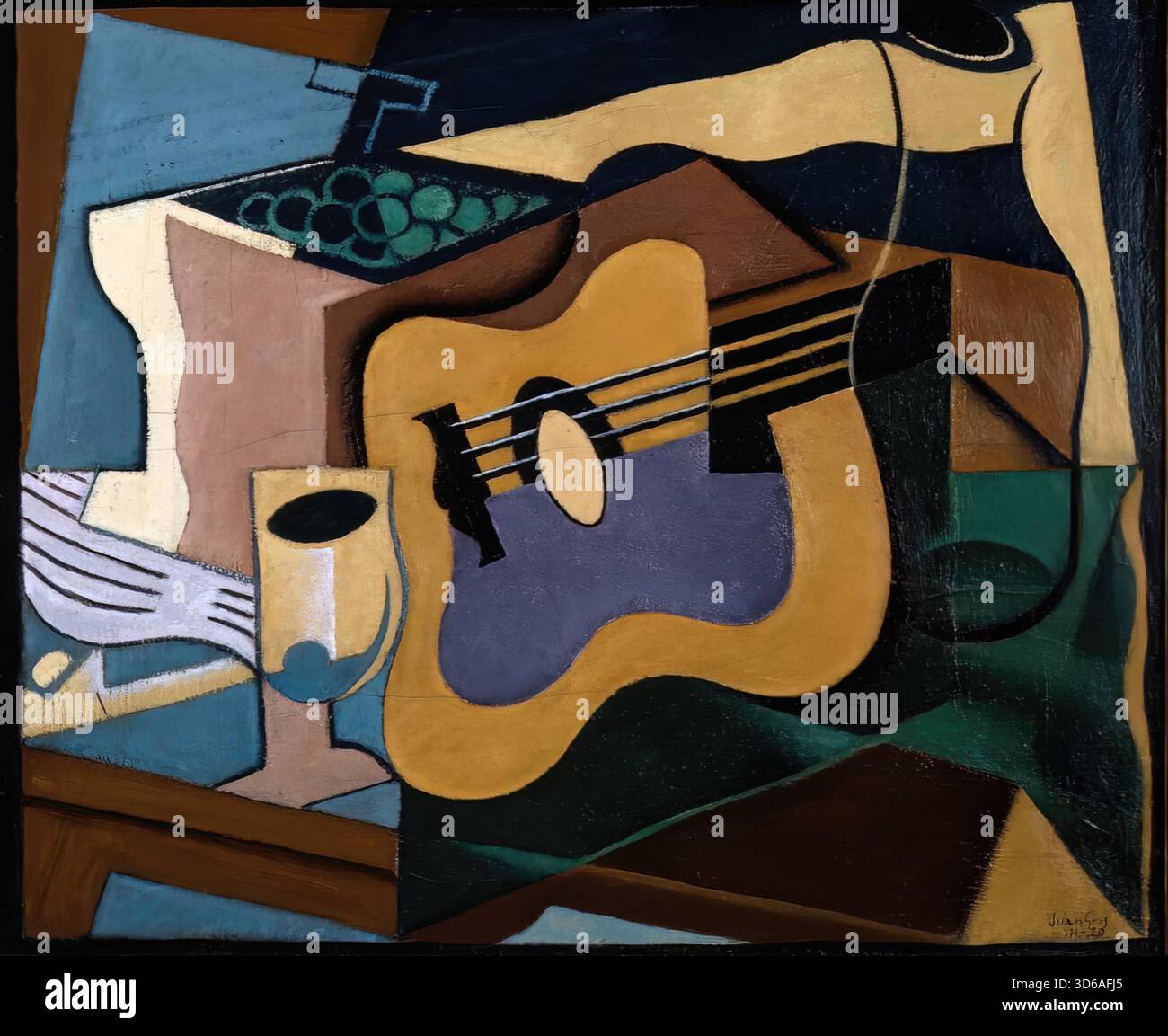 Juan Gris Still Life con chitarra (1920) Illustrazione Vettoriale