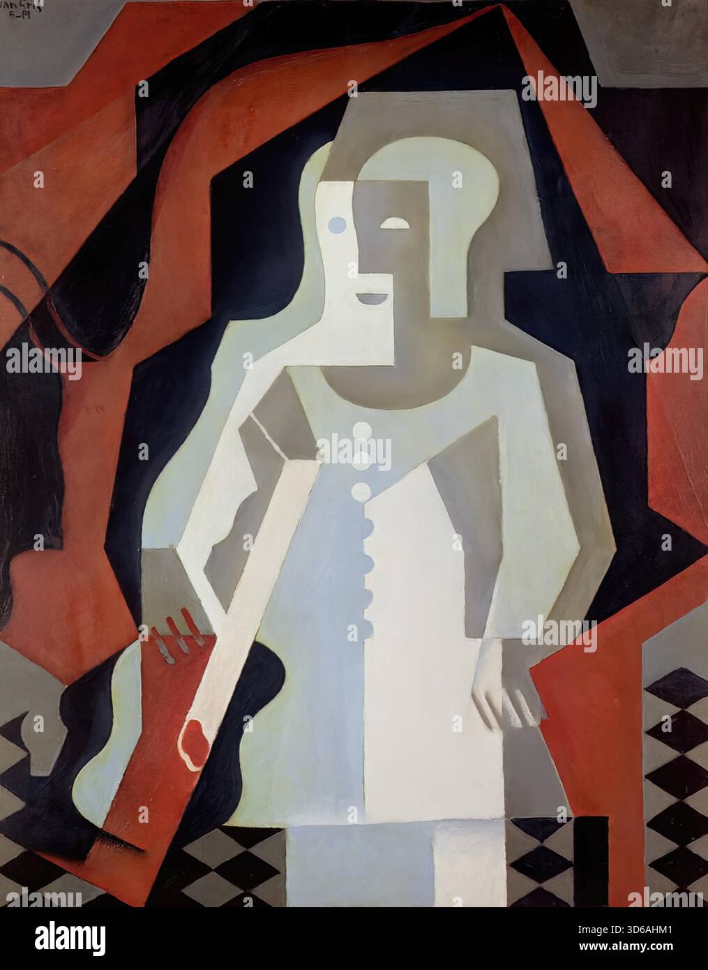 Juan Gris - Pierrot (1919) Illustrazione Vettoriale