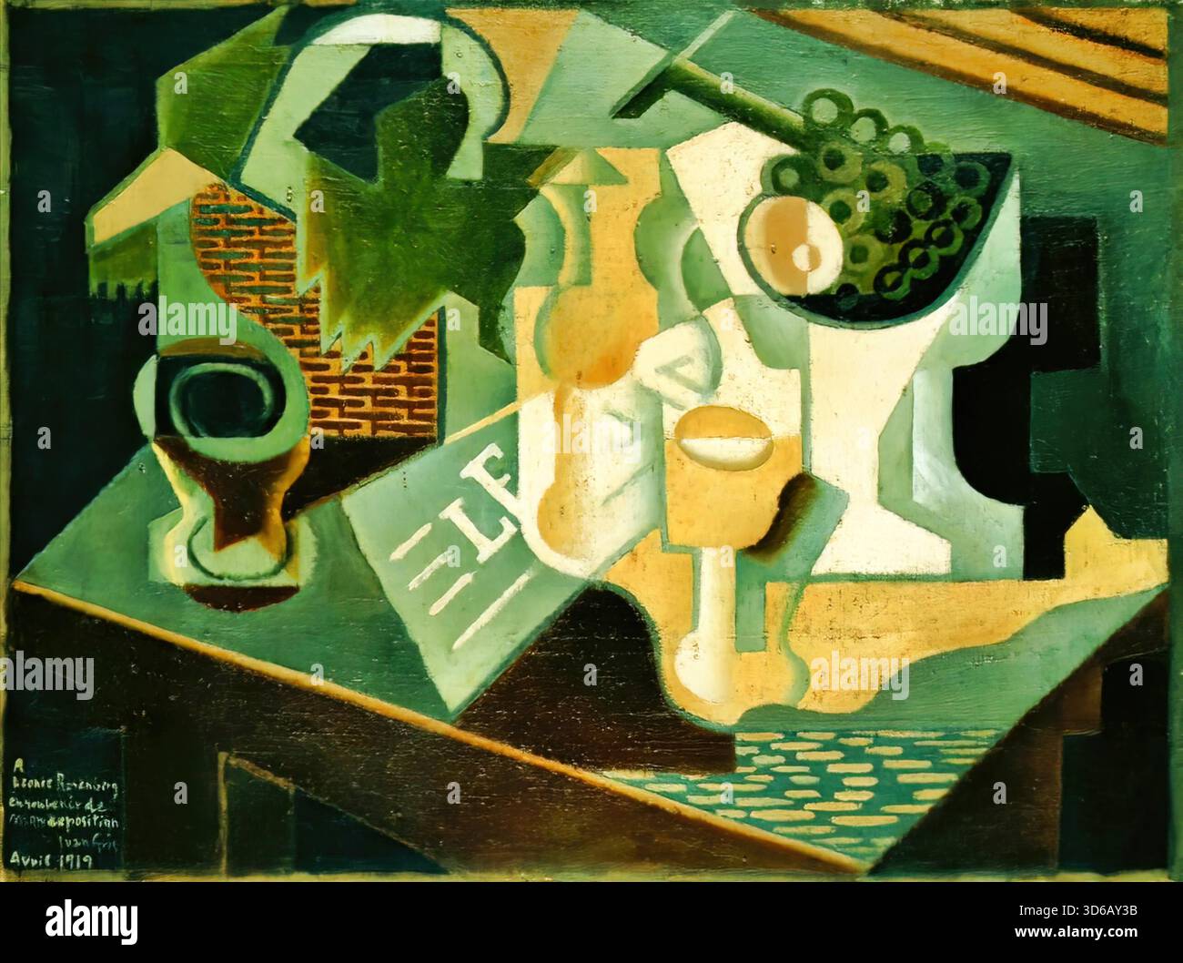 Juan Gris – il tavolo di fronte all'edificio (1919) Illustrazione Vettoriale