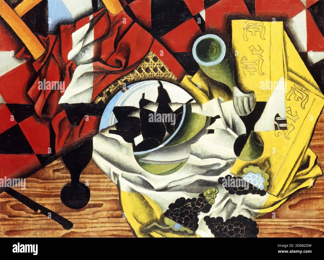 Juan Gris – pere e uva su un tavolo (1913) Illustrazione Vettoriale