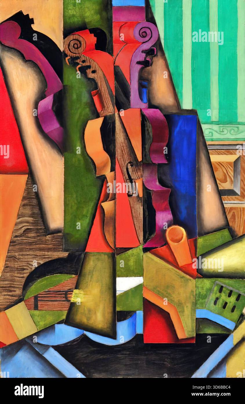 Juan Gris – chitarra e violino (1913) Illustrazione Vettoriale