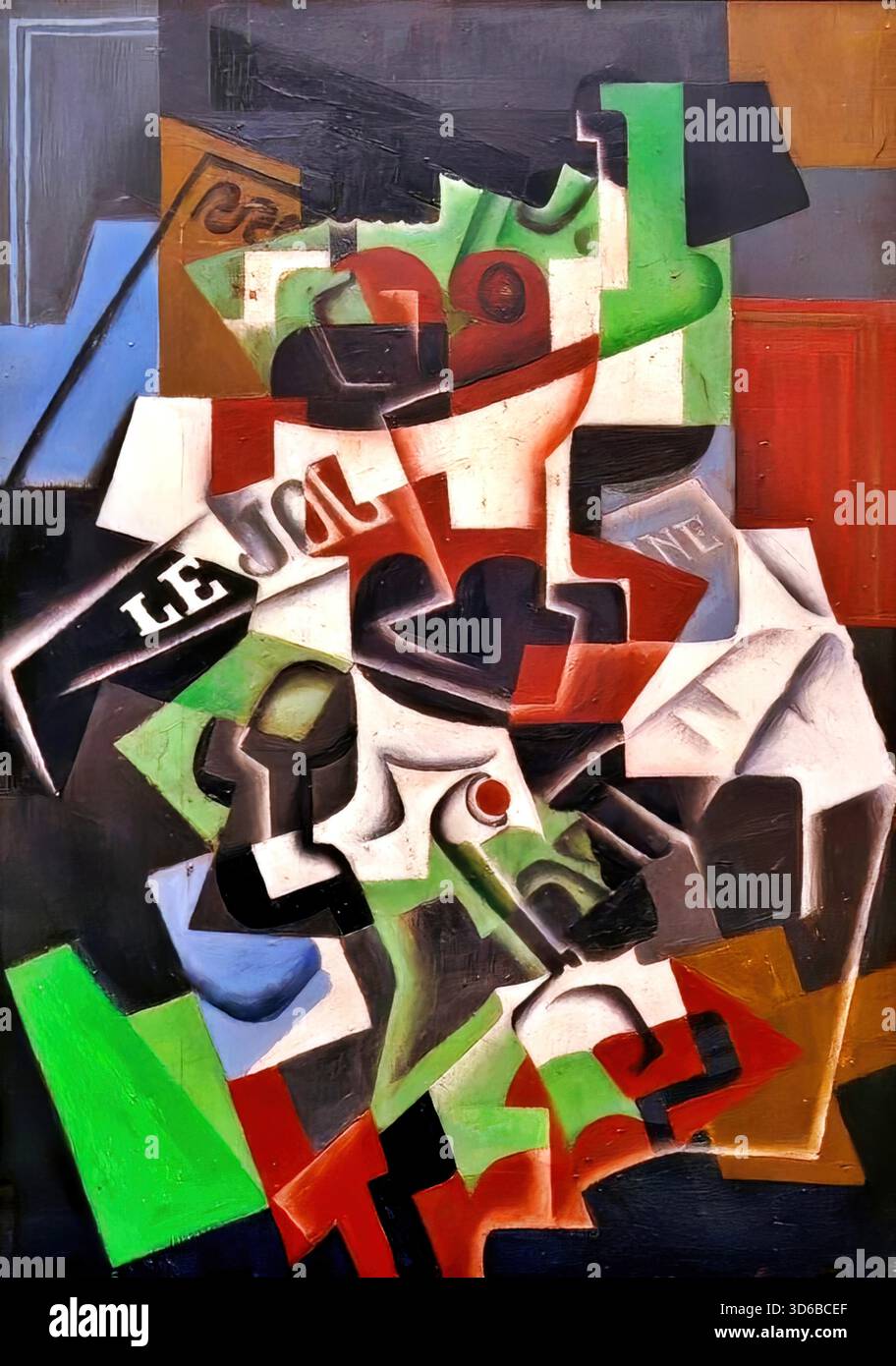 Juan Gris – Compotier pipe et Journal Illustrazione Vettoriale