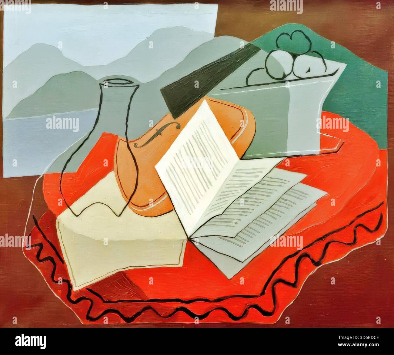 Juan Gris - Violone, fentre ouverte Illustrazione Vettoriale