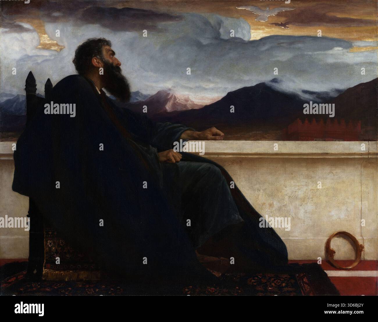 David, Oh che avevo le ali come una colomba! Perché allora volerei via e sarei a riposo. Salmo 55:6 (1865). Frederic Leighton (inglese, 1830-1896)" Foto Stock