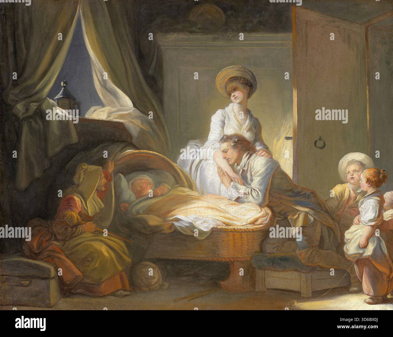 "La visita al vivaio (c. 1775). Jean-Honor? Fragonard (francese, 1732-1806) » Foto Stock